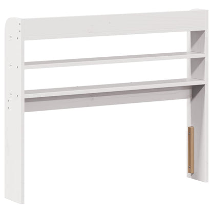 Testiera con Ripiani Bianca 90 cm in Legno Massello di Pino - homemem39
