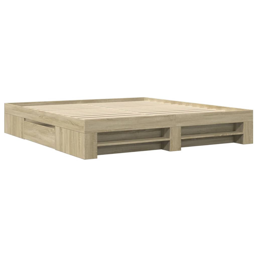 Giroletto senza Materasso Rovere Sonoma 200x200cm in Truciolato - homemem39