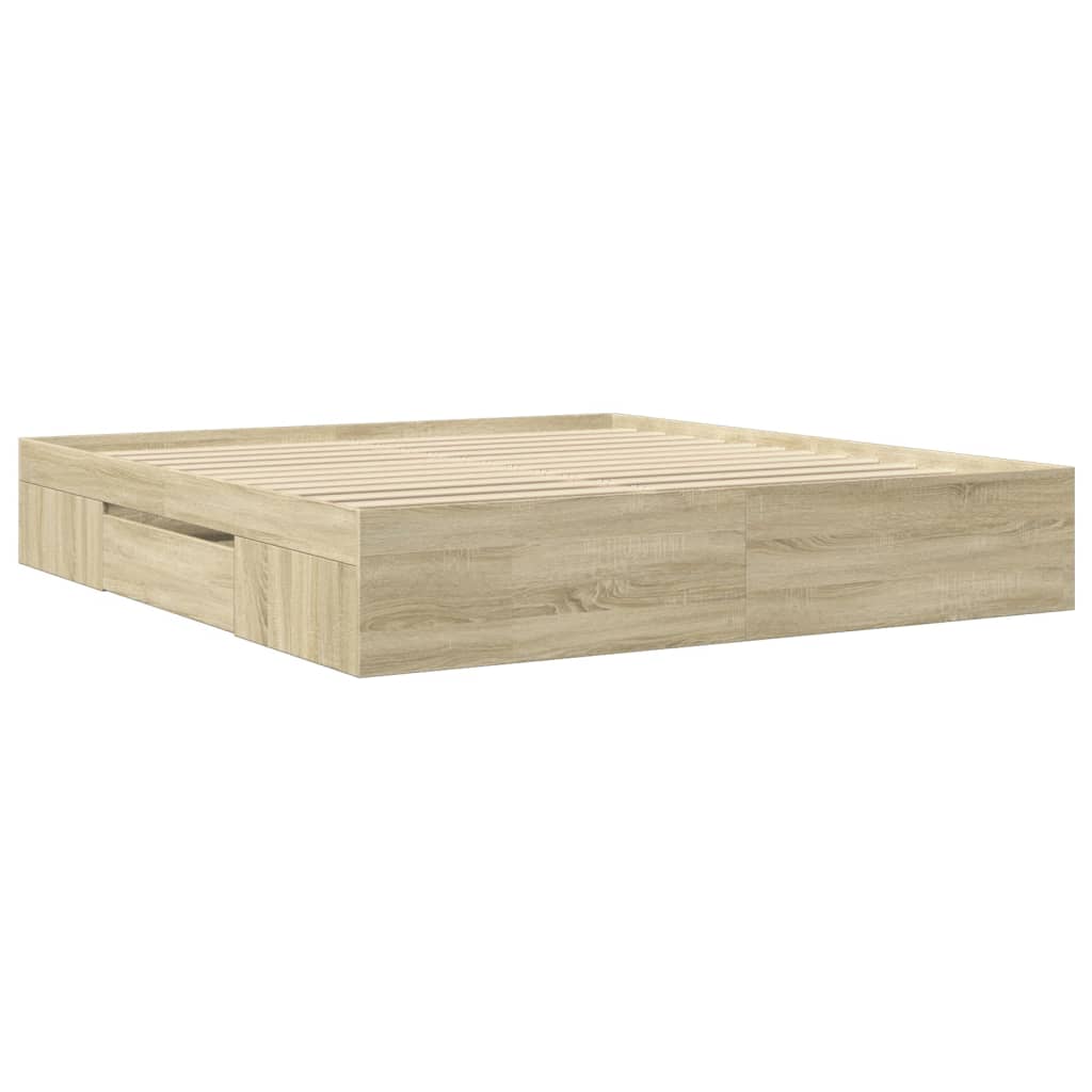 Giroletto senza Materasso Rovere Sonoma 200x200cm in Truciolato