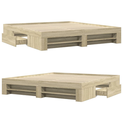 Giroletto senza Materasso Rovere Sonoma 200x200cm in Truciolato - homemem39