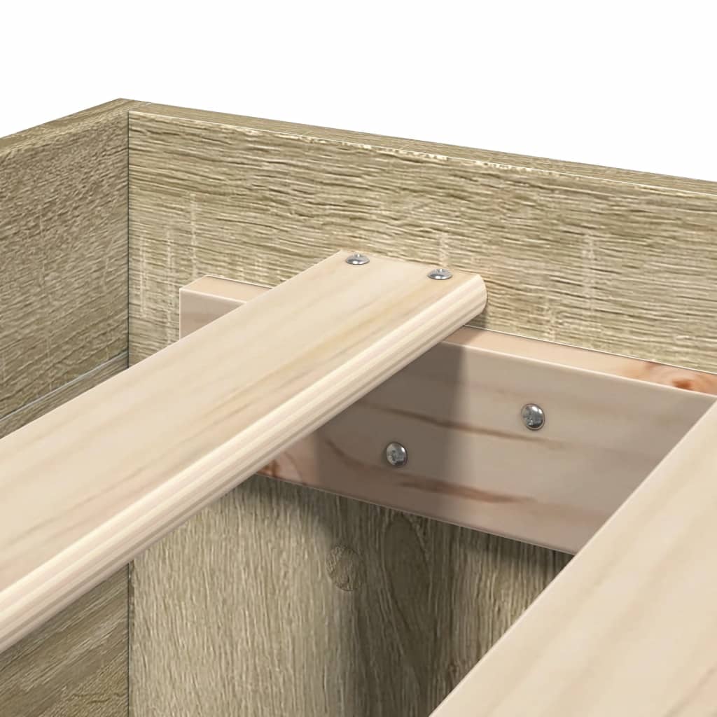 Giroletto senza Materasso Rovere Sonoma 200x200cm in Truciolato - homemem39