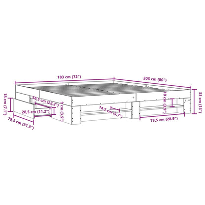 Giroletto senza Materasso Bianco 180x200 cm Legno Multistrato