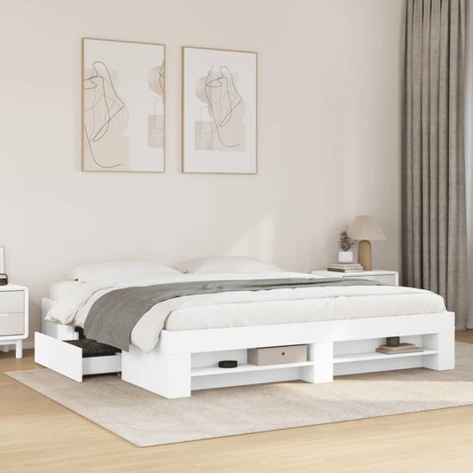 Giroletto senza Materasso Bianco 180x200 cm Legno Multistrato