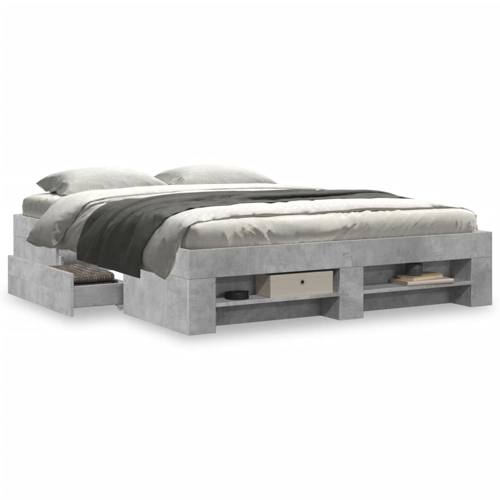 Giroletto senza Materasso Grigio Cemento 160x200cm Truciolato