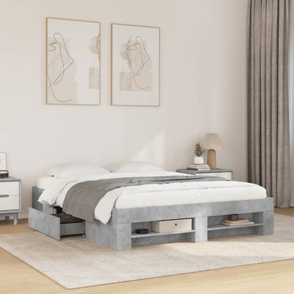 Giroletto senza Materasso Grigio Cemento 160x200cm Truciolato