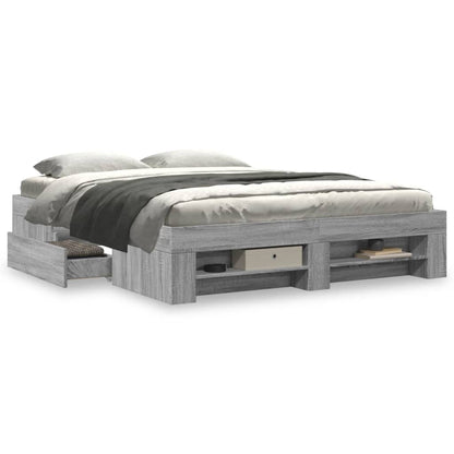 Giroletto senza Materasso Grigio Sonoma 160x200 cm Truciolato