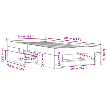 Giroletto Bianco 90x200 cm in Legno Multistrato | homemem39