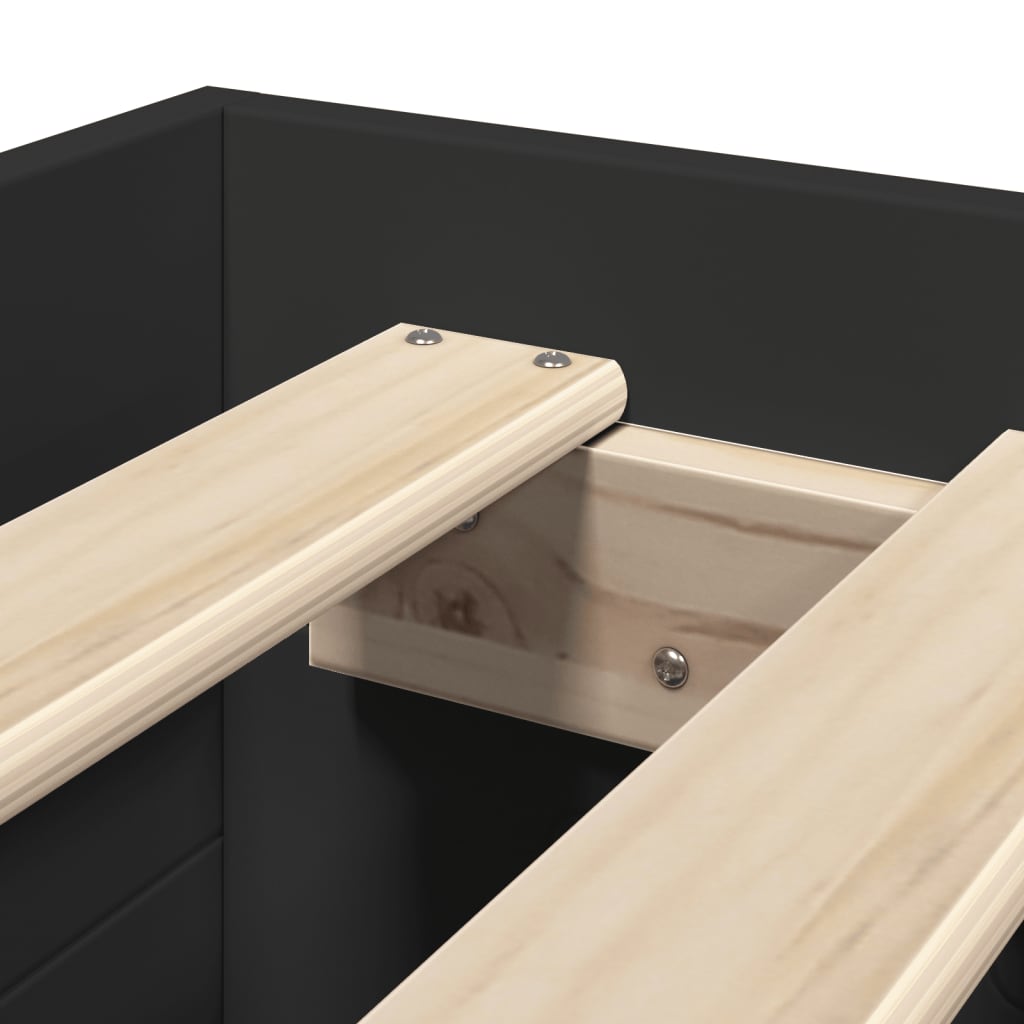 Giroletto Nero 90x200 cm in Legno Multistrato - homemem39