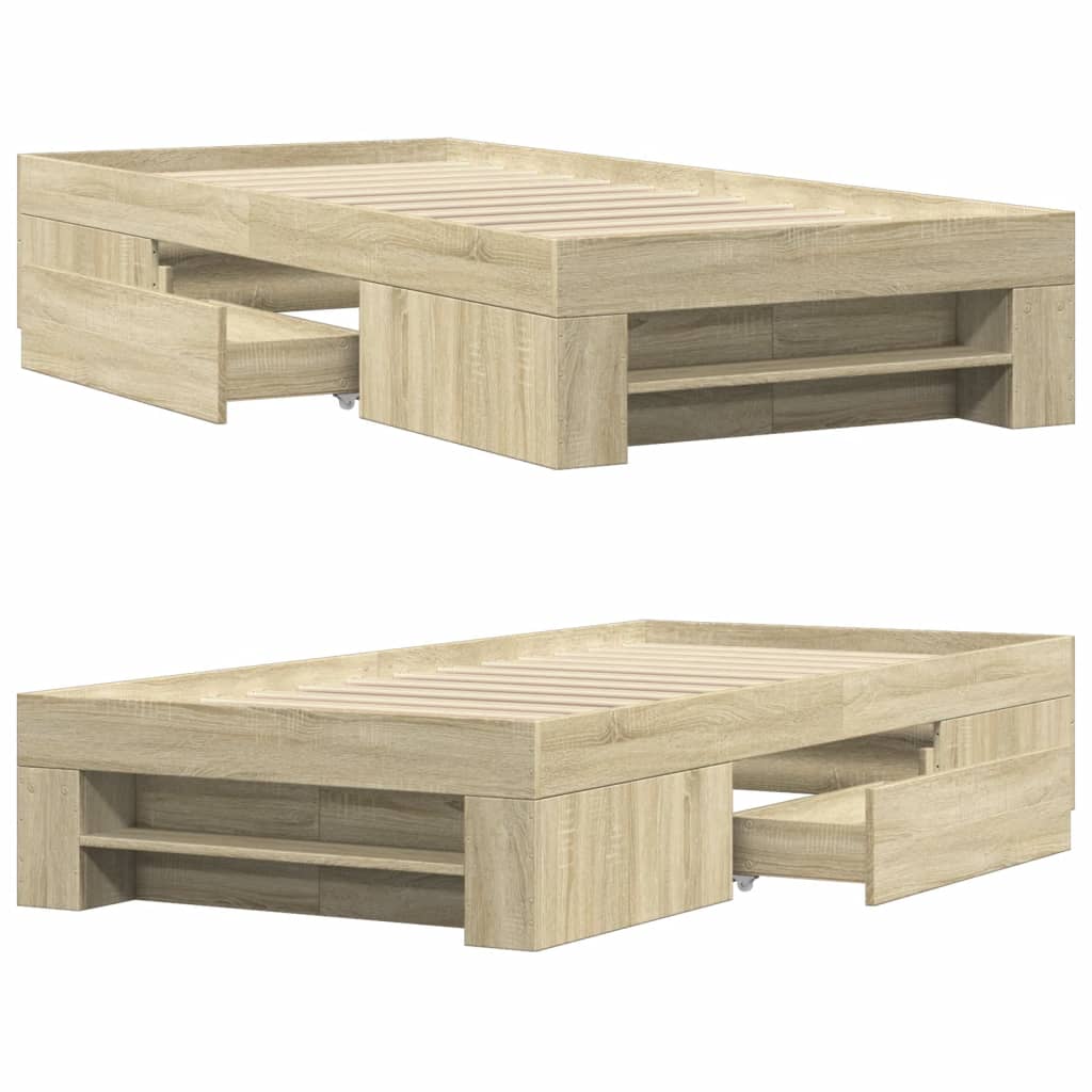 Giroletto senza Materasso Rovere Sonoma 90x200 cm in Truciolato