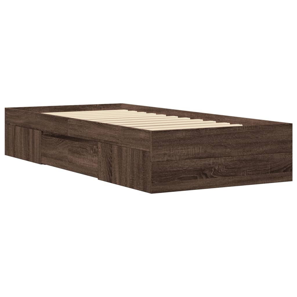 Giroletto senza Materasso Rovere Marrone 90x200cm in Truciolato