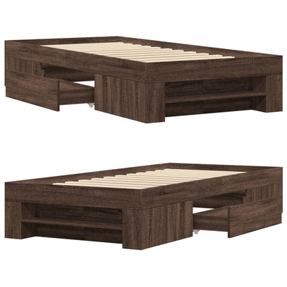 Giroletto senza Materasso Rovere Marrone 90x200cm in Truciolato