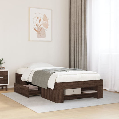 Giroletto senza Materasso Rovere Marrone 90x200cm in Truciolato
