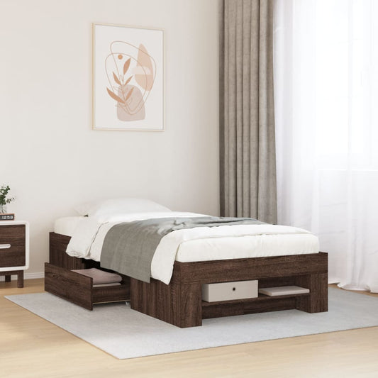 Giroletto senza Materasso Rovere Marrone 90x200cm in Truciolato