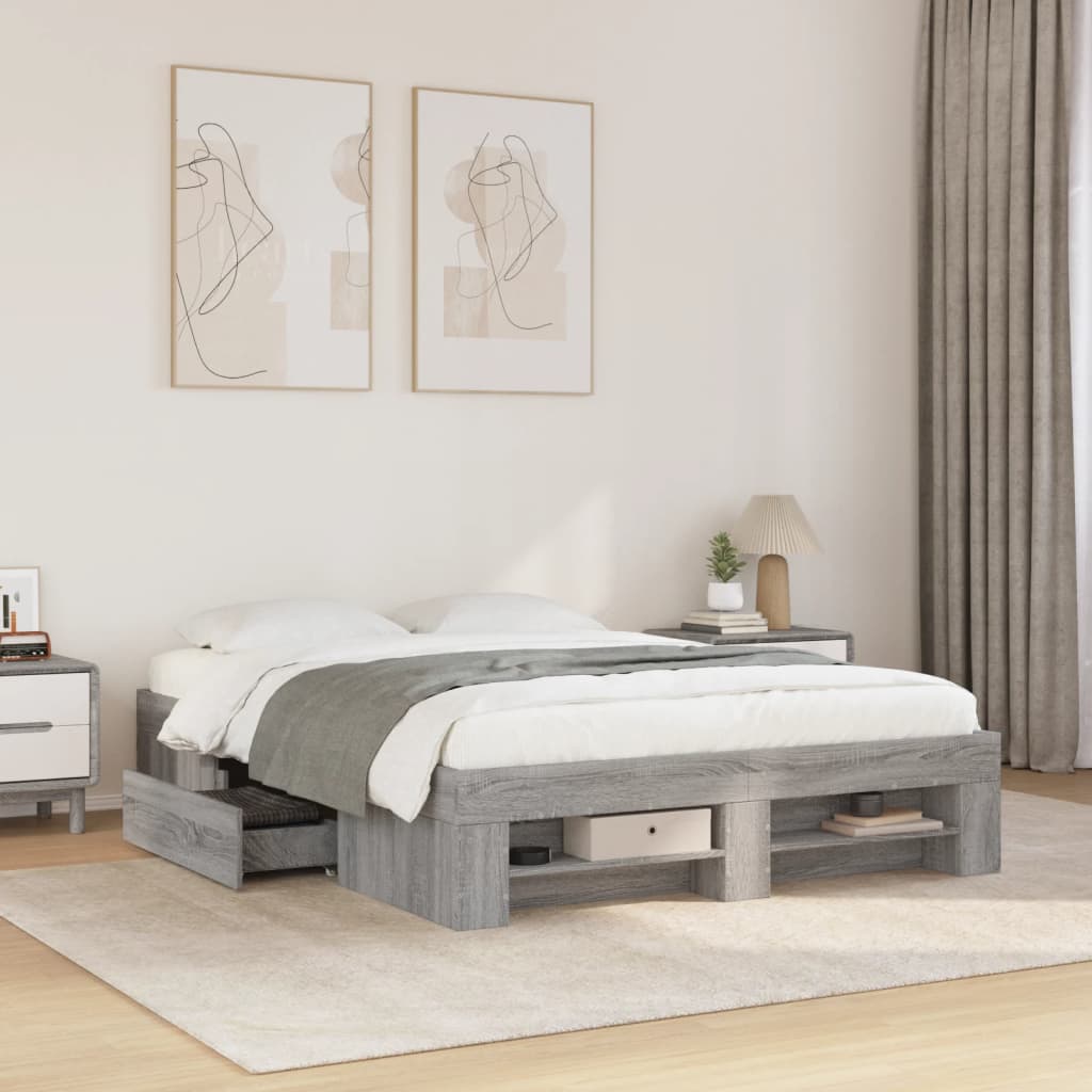 Giroletto Grigio Sonoma 135x190 cm in Legno Multistrato | homemem39