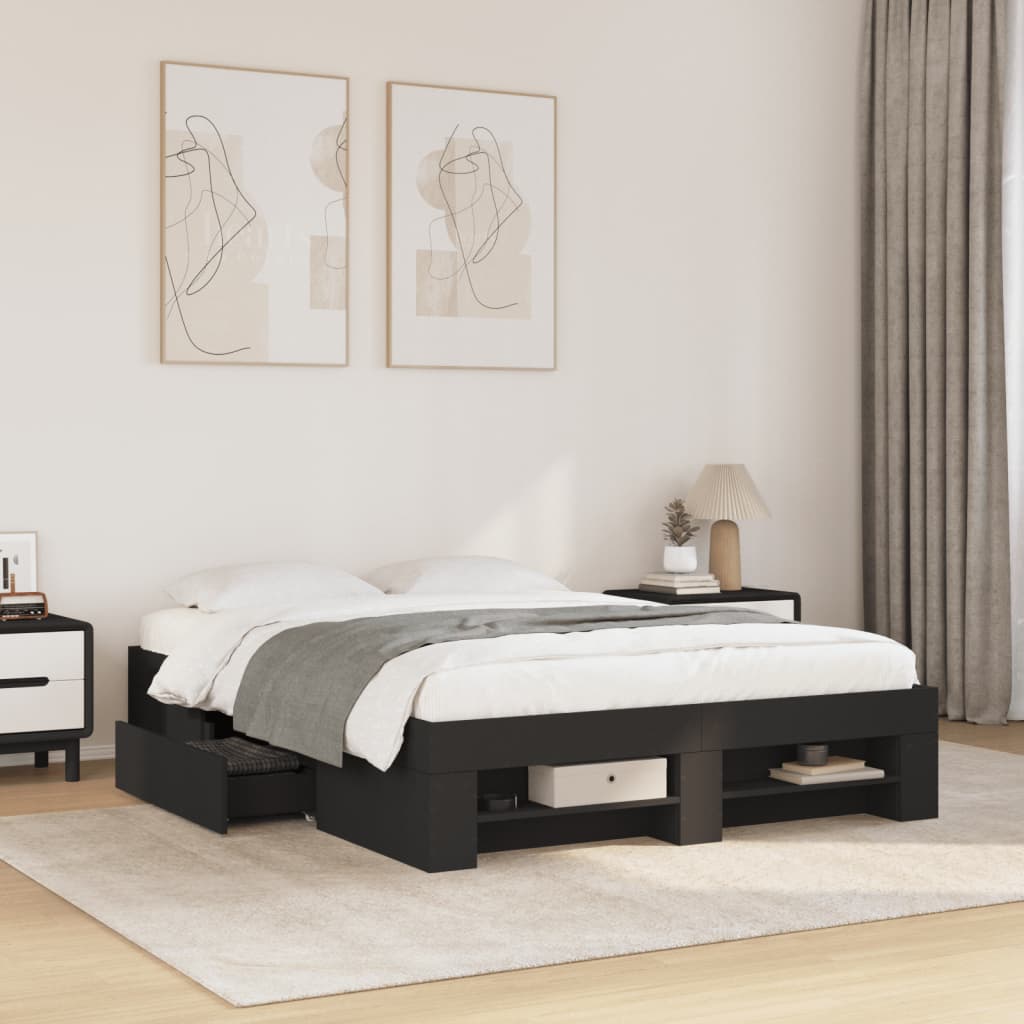 Giroletto Nero 120x190 cm in Legno Multistrato | homemem39