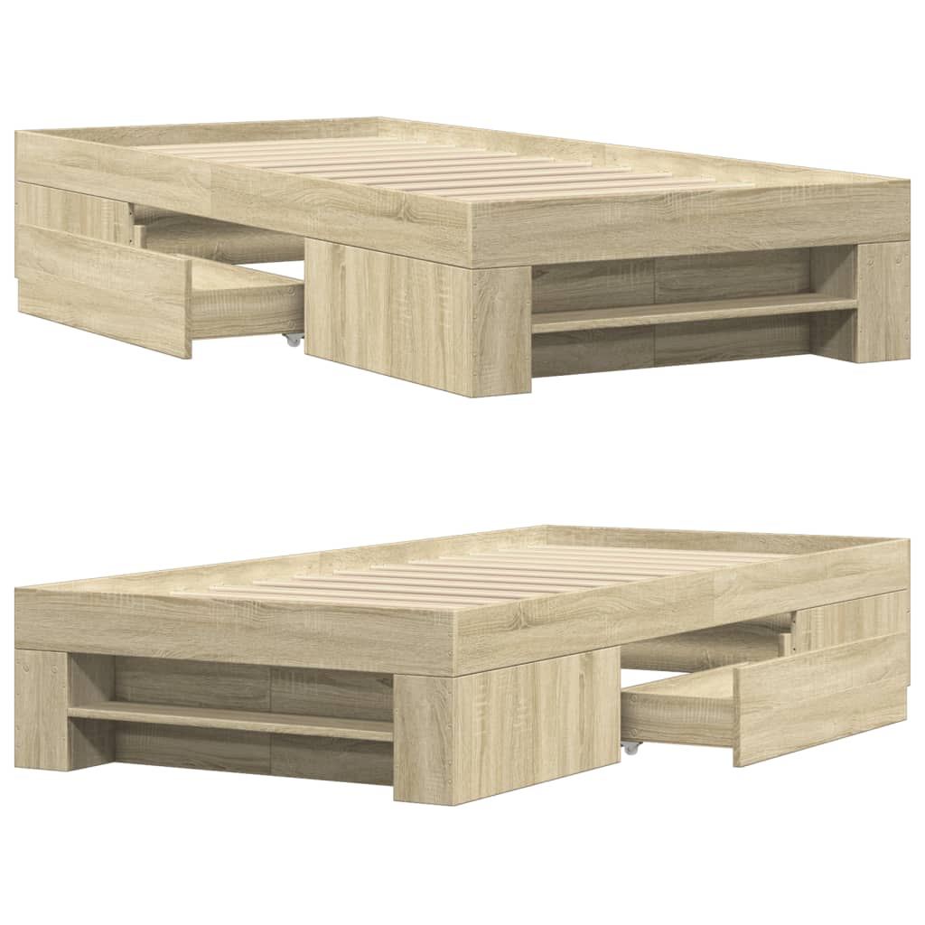 Giroletto senza Materasso Rovere Sonoma 90x190 cm in Truciolato