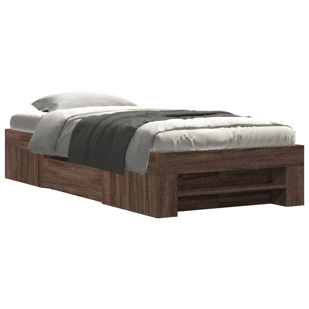 Giroletto senza Materasso Rovere Marrone 90x190cm in Truciolato | homemem39