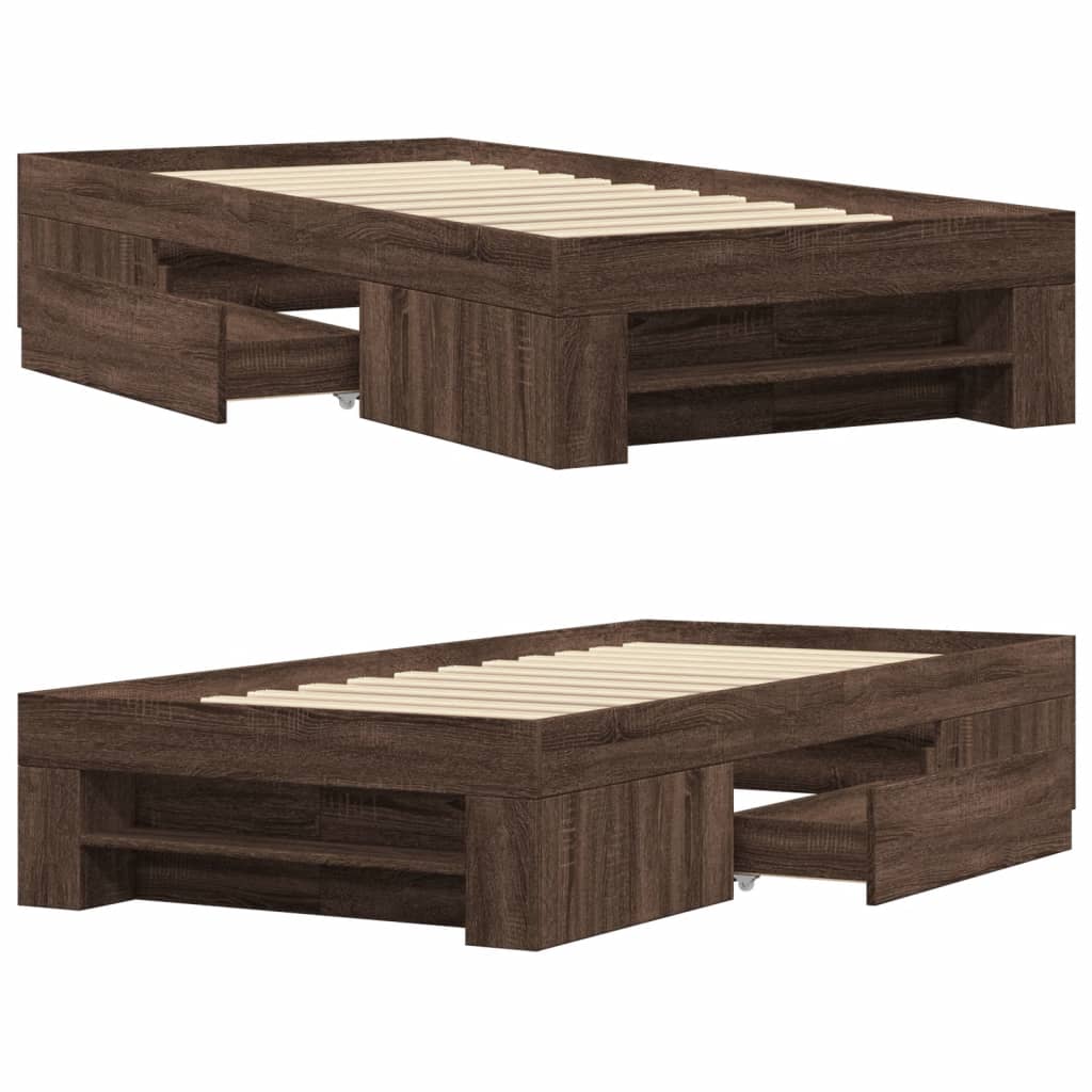 Giroletto senza Materasso Rovere Marrone 90x190cm in Truciolato | homemem39