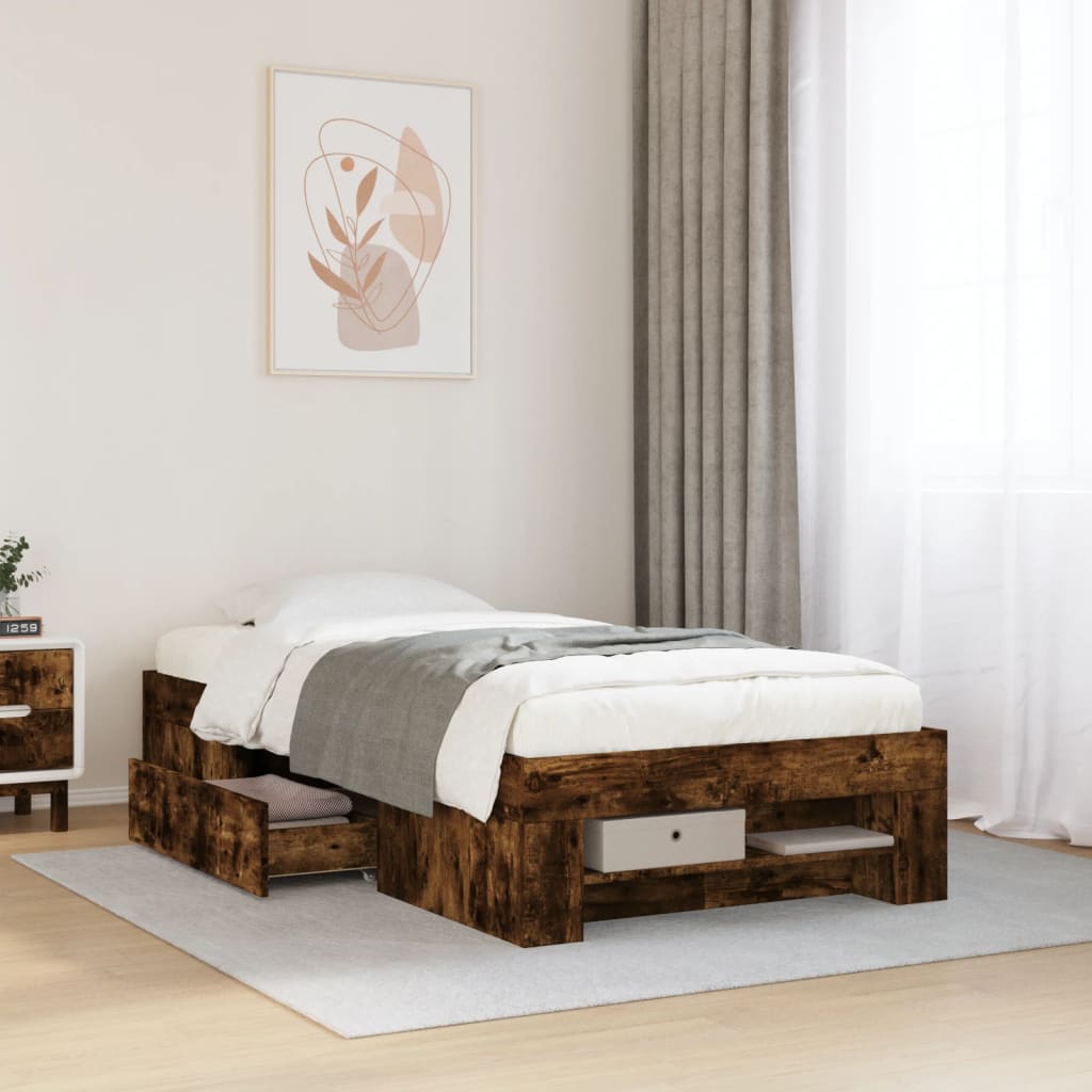 Giroletto senza Materasso Rovere Fumo 75x190 cm in Truciolato | homemem39