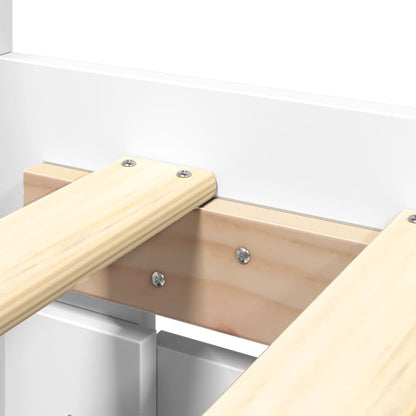 Giroletto con Testiera senza Materasso Bianco 200x200 cm