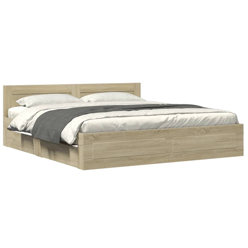 Giroletto Testiera Rovere Sonoma 200x200 cm Legno Multistrato | homemem39