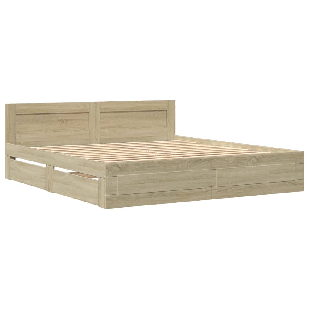 Giroletto Testiera Rovere Sonoma 200x200 cm Legno Multistrato | homemem39