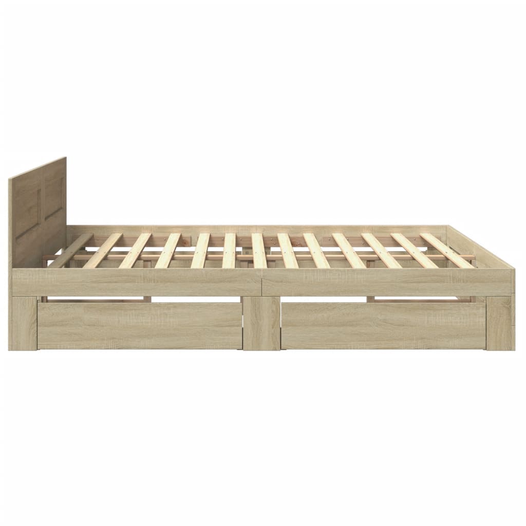 Giroletto Testiera Rovere Sonoma 200x200 cm Legno Multistrato | homemem39