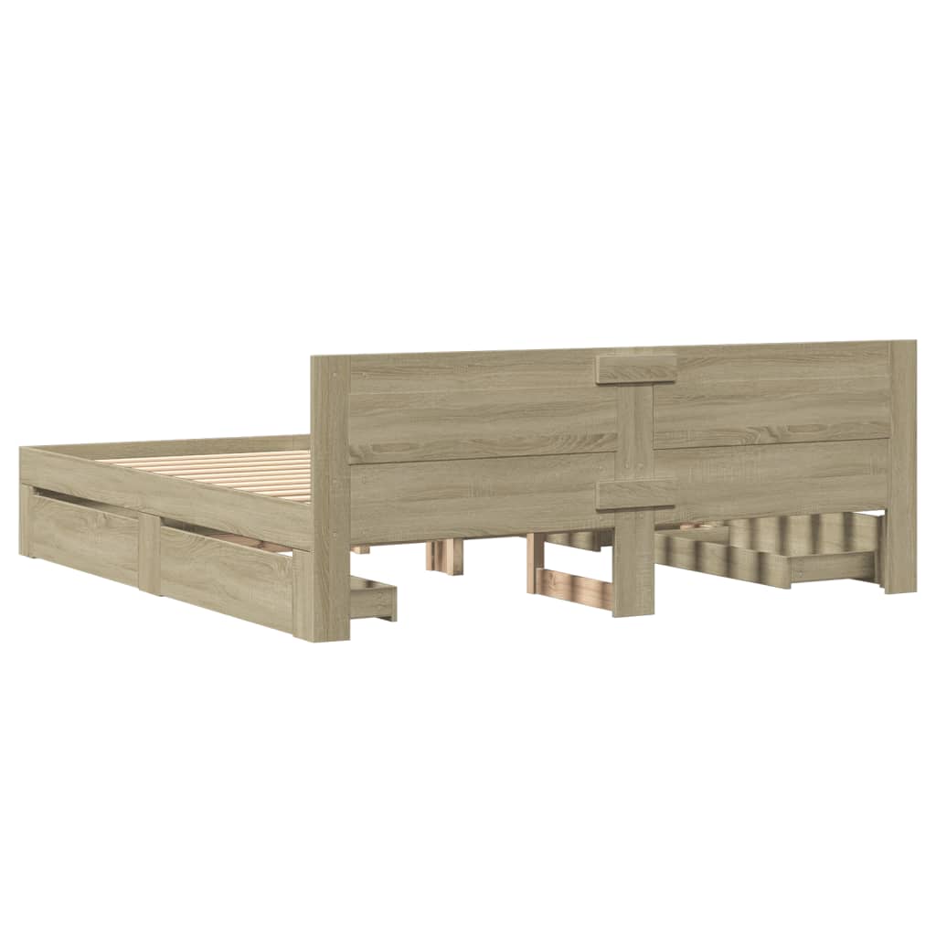 Giroletto Testiera Rovere Sonoma 200x200 cm Legno Multistrato | homemem39