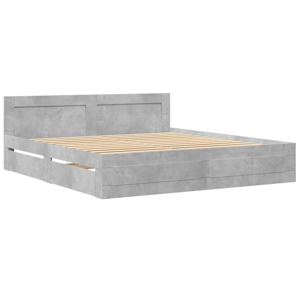Giroletto Testiera Grigio Cemento 200x200 cm Legno Multistrato - homemem39