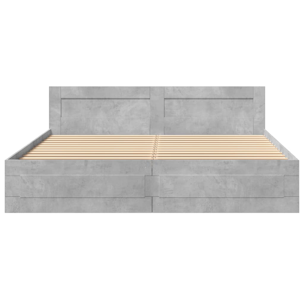 Giroletto Testiera Grigio Cemento 200x200 cm Legno Multistrato - homemem39