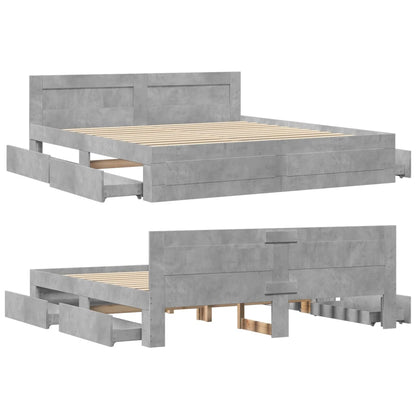Giroletto Testiera Grigio Cemento 200x200 cm Legno Multistrato