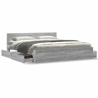 Giroletto Testiera Grigio Sonoma 200x200 cm Legno Multistrato