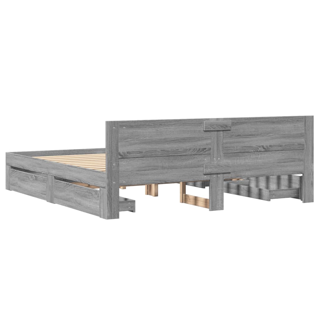 Giroletto Testiera Grigio Sonoma 200x200 cm Legno Multistrato | homemem39