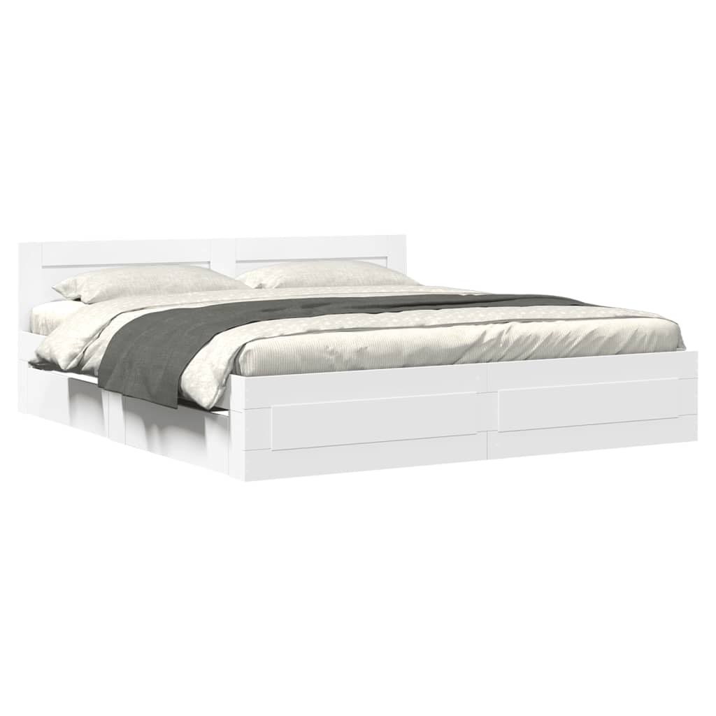 Giroletto con Testiera senza Materasso Bianco 180x200 cm | homemem39