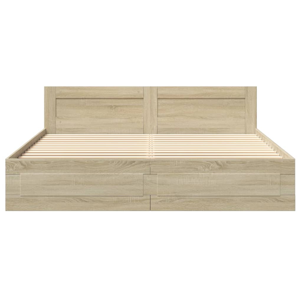 Giroletto Testiera Rovere Sonoma 180x200 cm Legno Multistrato | homemem39
