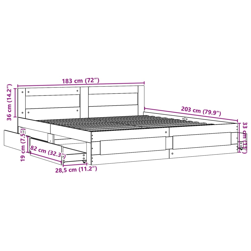 Giroletto Testiera Rovere Sonoma 180x200 cm Legno Multistrato | homemem39