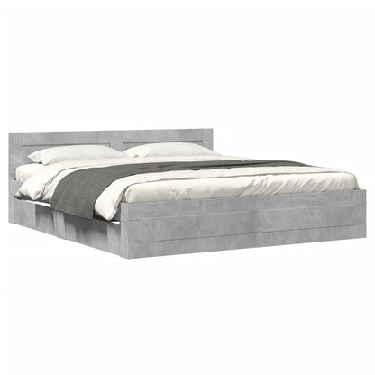 Giroletto Testiera Grigio Cemento 180x200 cm Legno Multistrato | homemem39