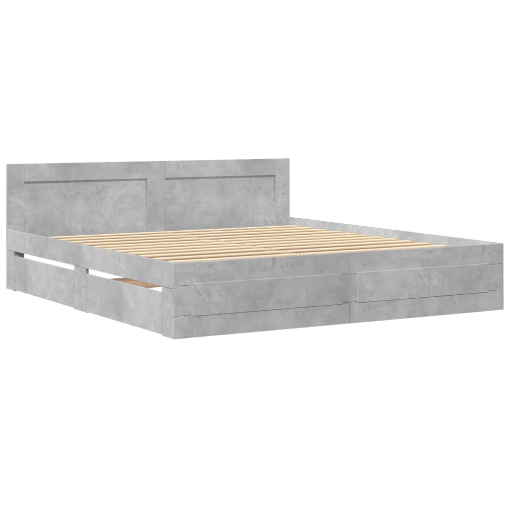 Giroletto Testiera Grigio Cemento 180x200 cm Legno Multistrato | homemem39