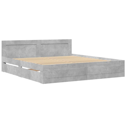 Giroletto Testiera Grigio Cemento 180x200 cm Legno Multistrato | homemem39