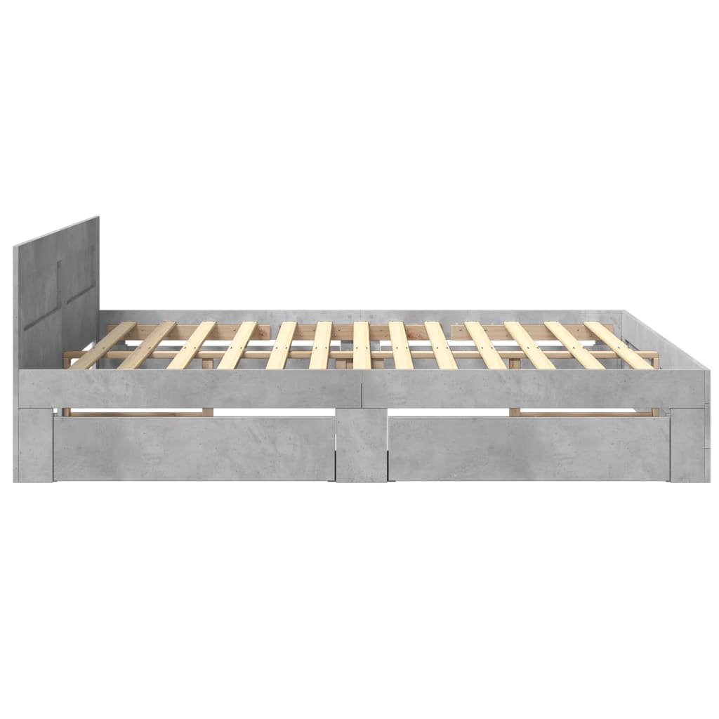 Giroletto Testiera Grigio Cemento 180x200 cm Legno Multistrato | homemem39