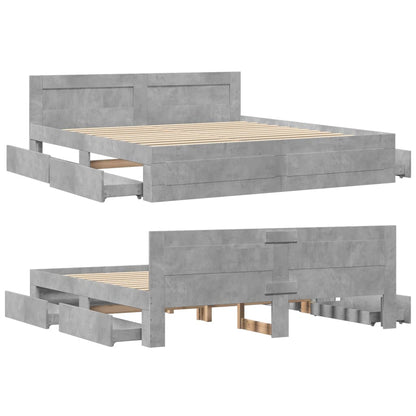Giroletto Testiera Grigio Cemento 180x200 cm Legno Multistrato | homemem39