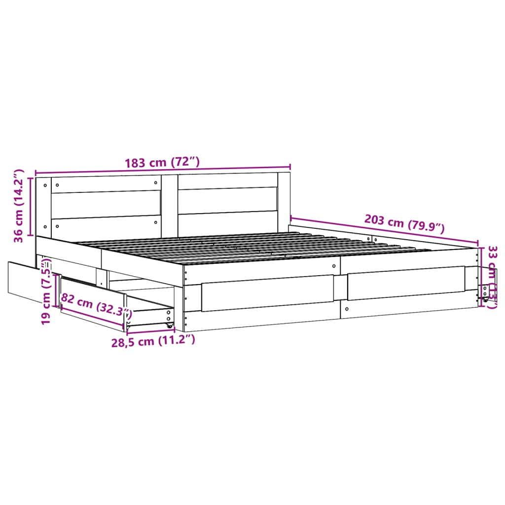 Giroletto Testiera Grigio Cemento 180x200 cm Legno Multistrato | homemem39