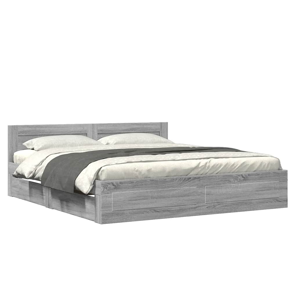 Giroletto Testiera Grigio Sonoma 180x200 cm Legno Multistrato | homemem39