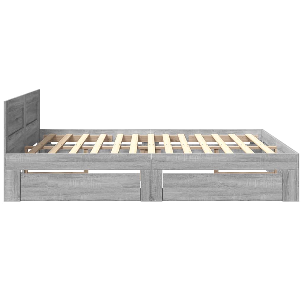 Giroletto Testiera Grigio Sonoma 180x200 cm Legno Multistrato | homemem39