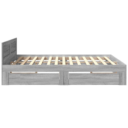 Giroletto Testiera Grigio Sonoma 180x200 cm Legno Multistrato