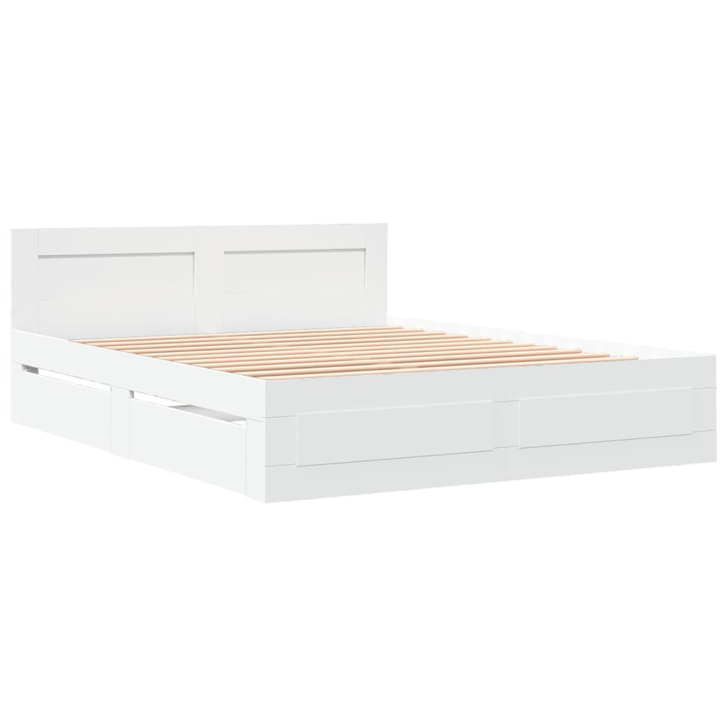 Giroletto con Testiera senza Materasso Bianco 160x200 cm | homemem39