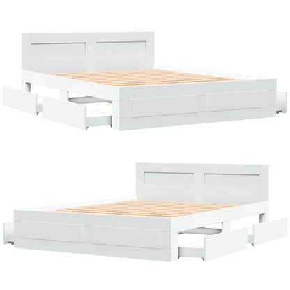 Giroletto con Testiera senza Materasso Bianco 160x200 cm | homemem39