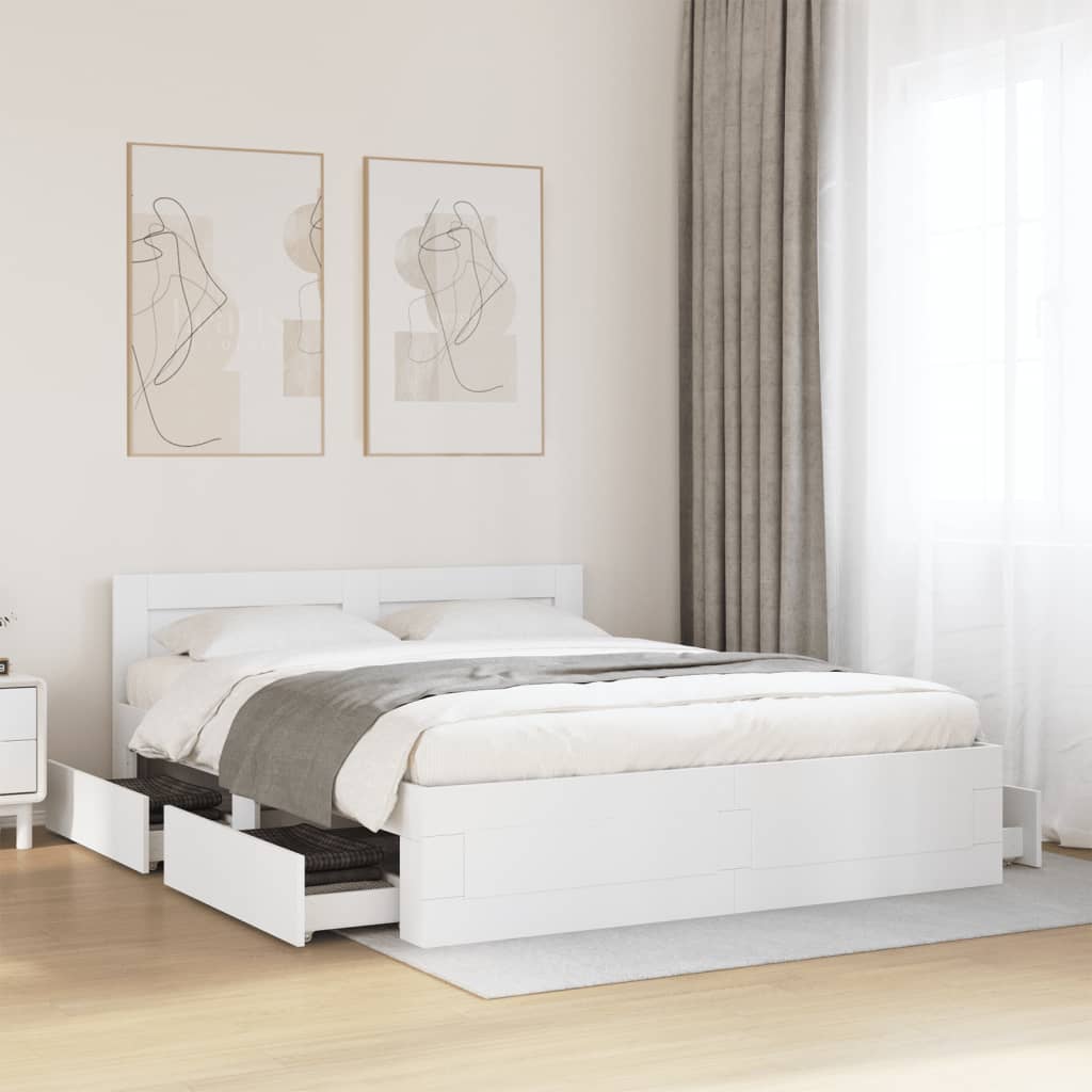 Giroletto con Testiera senza Materasso Bianco 160x200 cm | homemem39