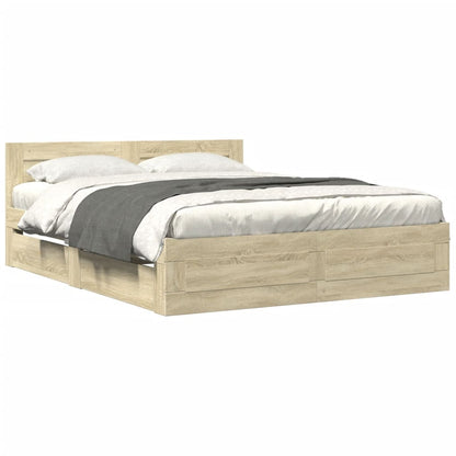 Giroletto Testiera Rovere Sonoma 160x200 cm Legno Multistrato | homemem39