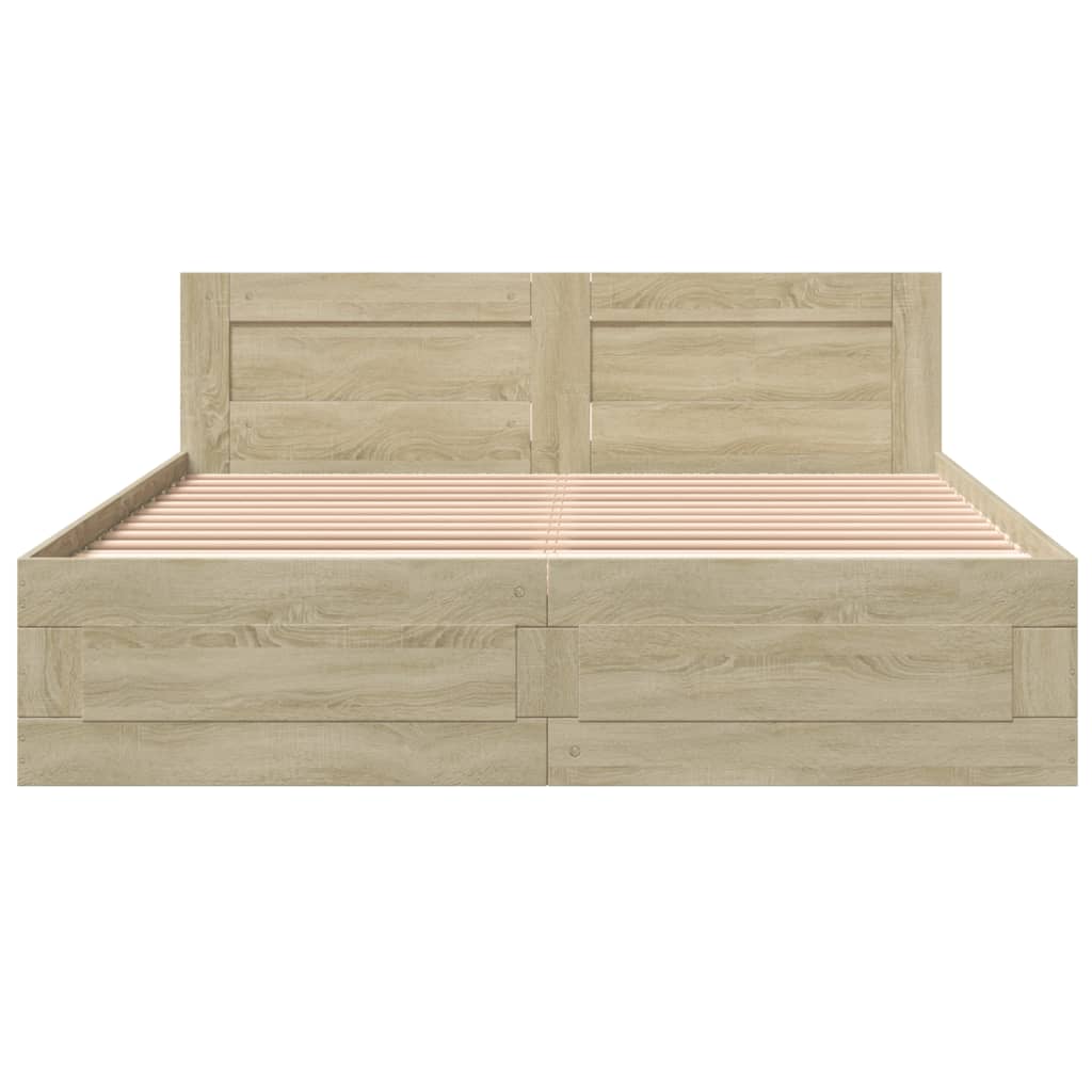 Giroletto Testiera Rovere Sonoma 160x200 cm Legno Multistrato | homemem39